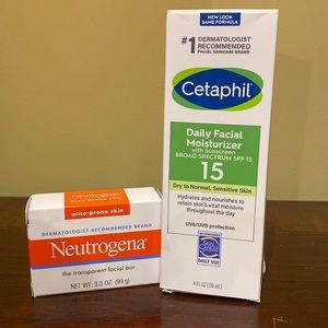 Cetaphil daily facial moisturizer & Neutrogena facial bar